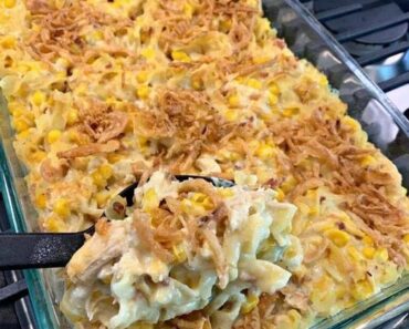 Cheesy Chicken Noodle Casserole with Bacon and Crispy Toppings 2023