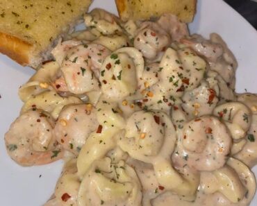 👉CheeseTortellini Shrimp Alfredo