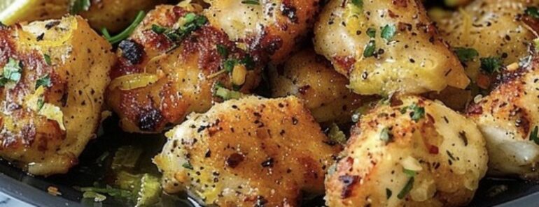 Lemon Garlic Chicken Bites