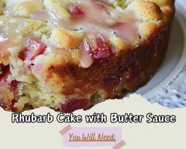 Rhubarb Cake with Velvety Butter Sauce