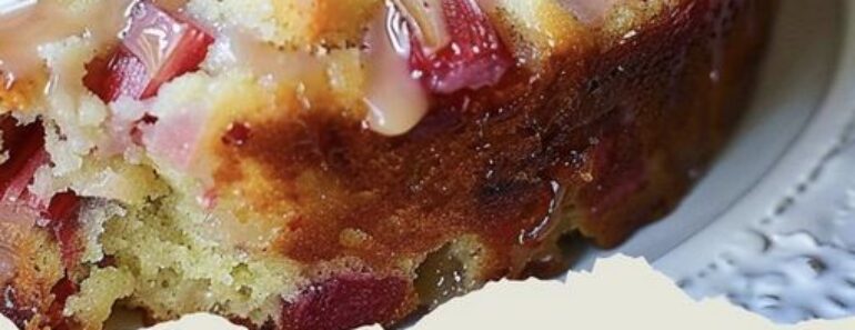 Rhubarb Cake with Velvety Butter Sauce
