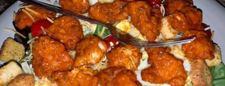 Fried Buffalo Chicken Salad with Ranch Dressing