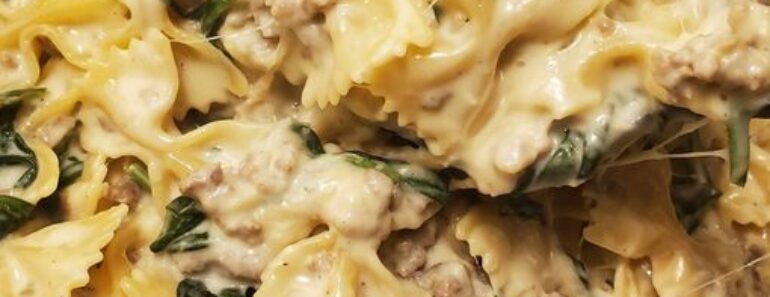 👉One Pot Sausage Spinach Pasta