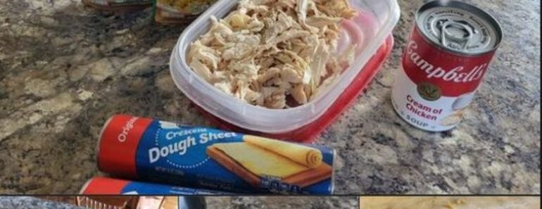 Cheesy Chicken and Rice Bake with Dough Sheets