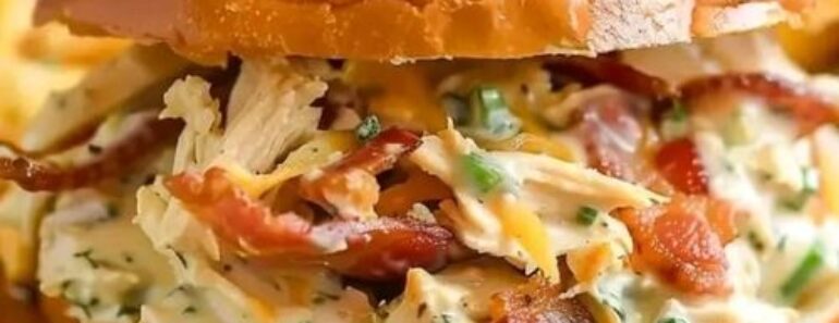 Slow Cooker Chicken Bacon Ranch Sandwiches