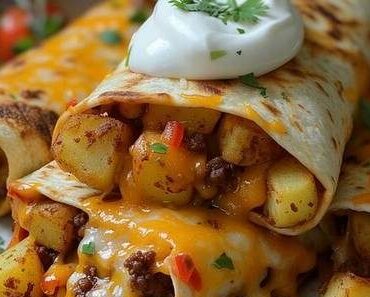 👉Cheesy Potato Burritos
