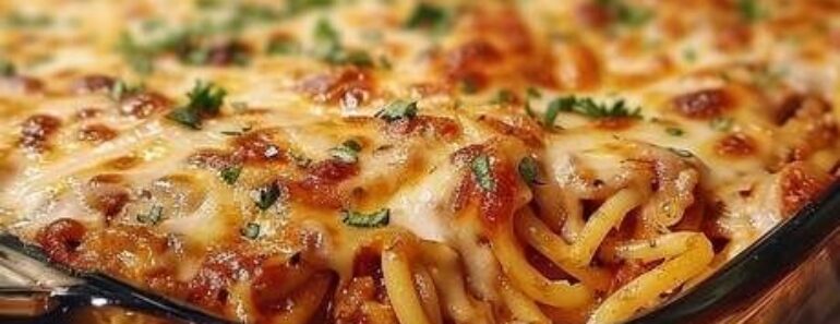Creamy Baked Spaghetti Delight