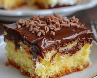 Boston Cream Poke Cake
