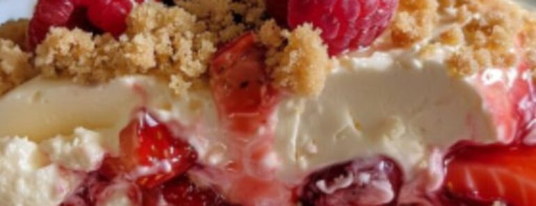 Heavenly Strawberry Cheesecake Dump Cake Delight