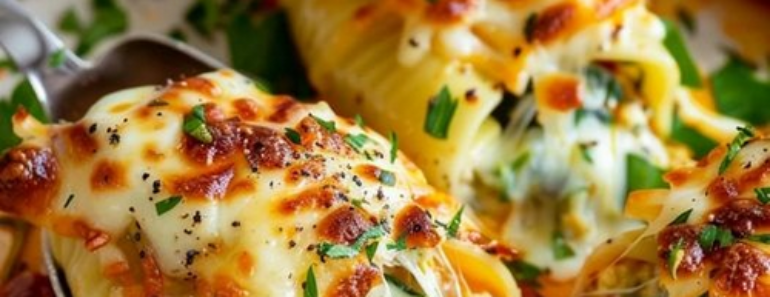 Cheesy Spinach Stuffed Shells
