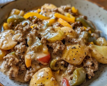 👉CrockpotCheesesteak Potato Casserole