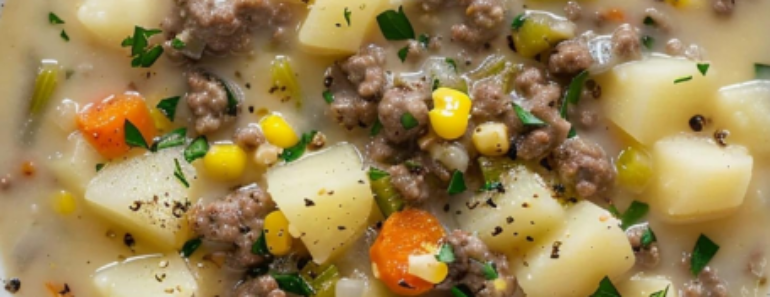 Creamy Potato Hamburger Soup