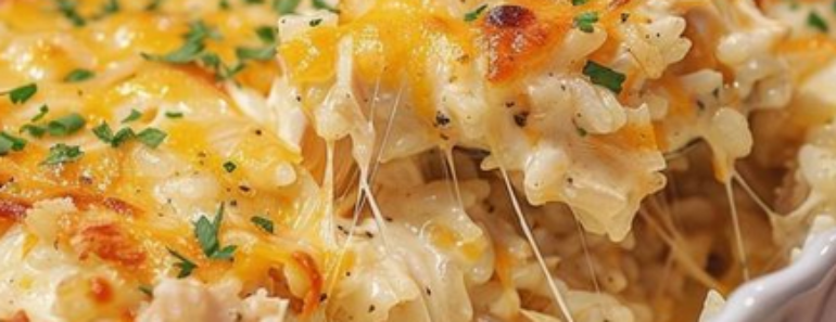 👉Cheesy Angel Chicken and Rice Casserole
