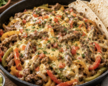 Queso Steak Fajita Skillet