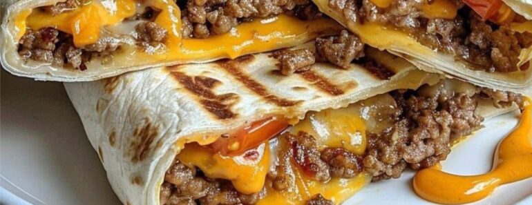 👉Grilled CheeseburgerWraps