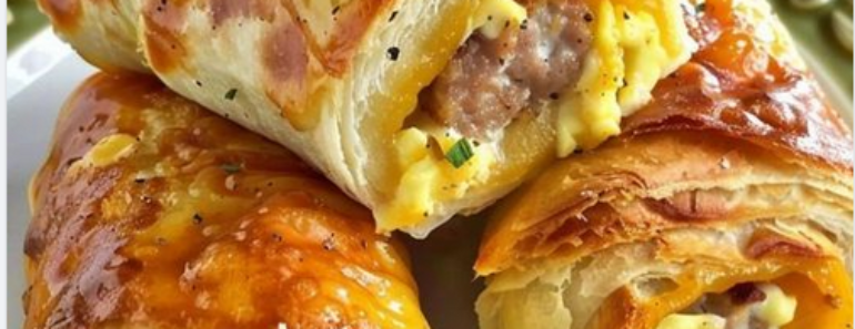 Hearty Crescent Roll Ups with Sausage Egg