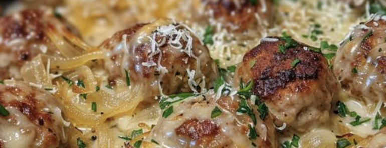 French Onion Meatballs