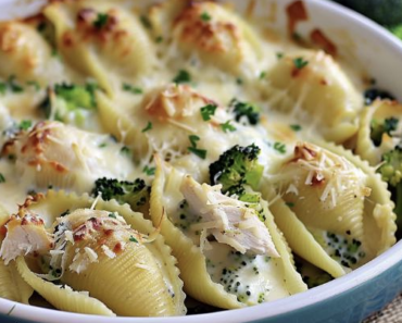 Chicken Broccoli Alfredo Stuffed Shells