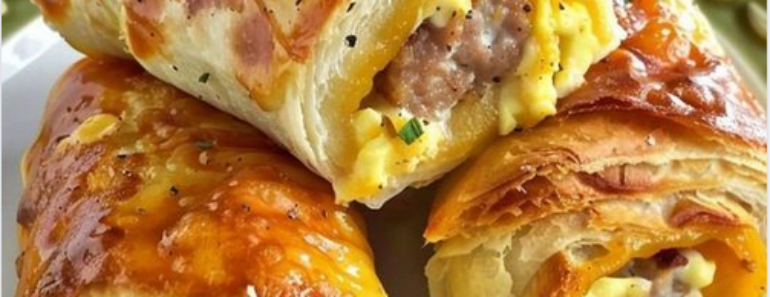 Sausage Egg and Cheese Breakfast Roll Ups
