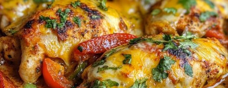 Cheesy Baked Fajita Chicken