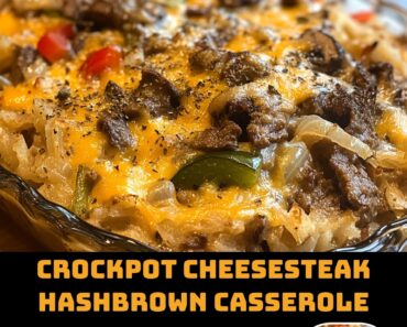 Crockpot Cheesesteak Hashbrown Casserole