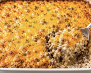 Cheesy Ground Beef and Rice Bake
