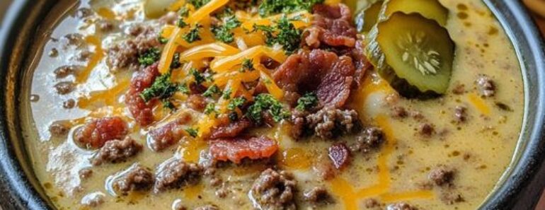 Cheesy Bacon Cheeseburger Soup