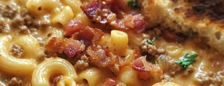 One Pot Macaroni Cheeseburger Soup