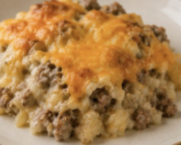 👉Creamy Hamburger Hash Brown Casserole