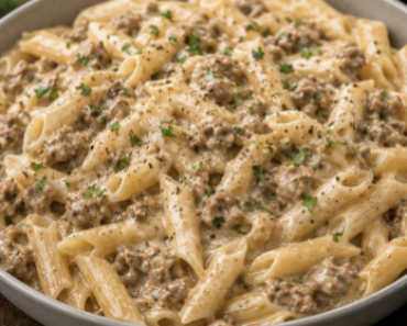 Cheesy Penne with Garlic Butter GroundBeef