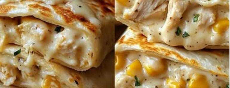 Cheesy Garlic Chicken Wraps Recipe