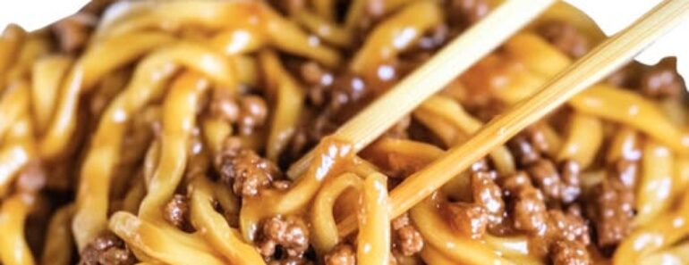 Mongolian Ground Beef Noodles