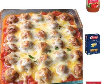 Cheesy Baked Meatball Casserole Cheesy Baked Meatball Casserole