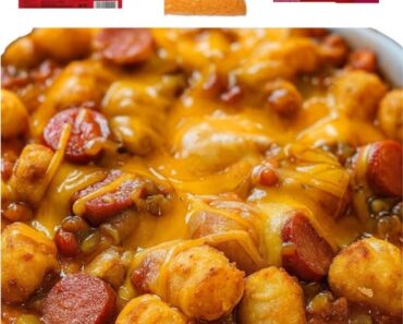 Cheesy Hot Dog Tater Tot Casserole