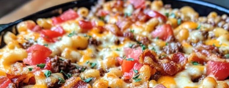 Loaded Bacon Cheeseburger Mac and Cheese