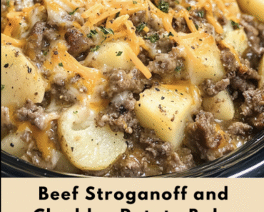 Beef Stroganoff and Cheddar Potato Bake Beef Stroganoff and Cheddar Potato Bake