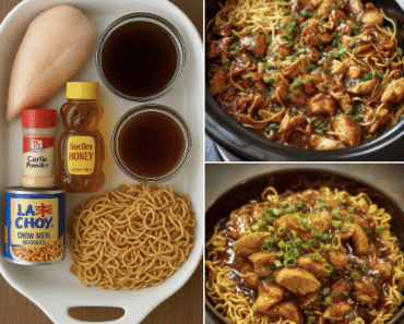 Slow Cooker Honey Garlic Chicken Noodles