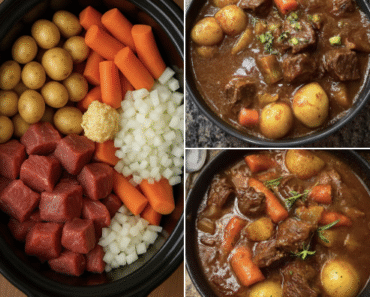 Crockpot Garlic Butter BeefBitesPotatoe