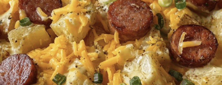 Cheesy Ranch Potatoes Sausage Bake