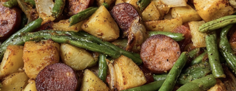 Roasted Potatoes Sausage Green Beans