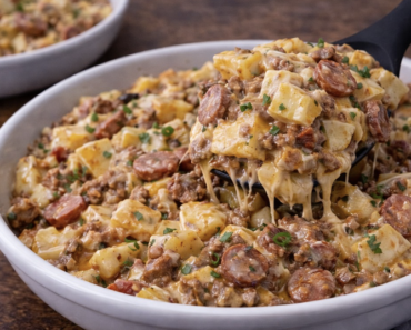 26-Crockpot Cheesy Potatoes and Sausage