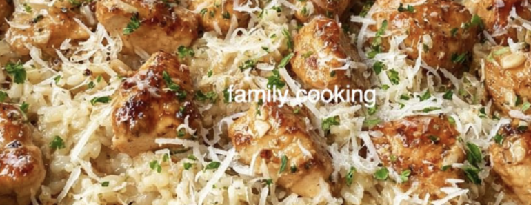 One Pan Chicken Garlic Parmesan Rice